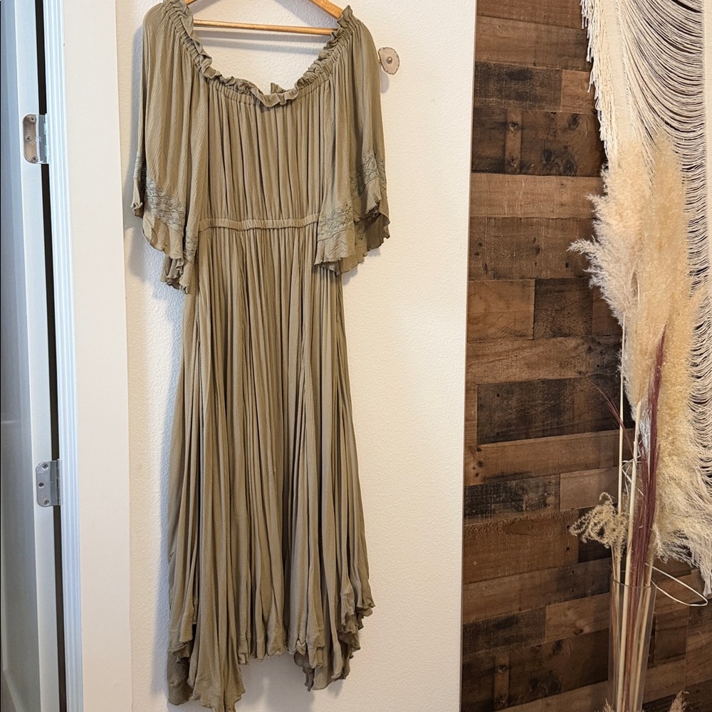 Free People Olive Green Maxi Dress - Picture 3 of 5